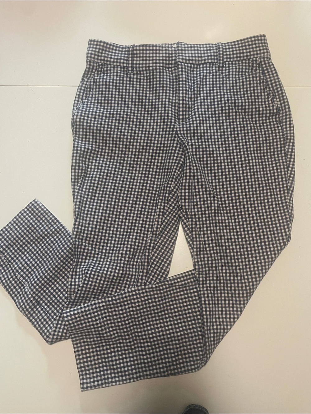 GAP Navy and White Gingham Trousers